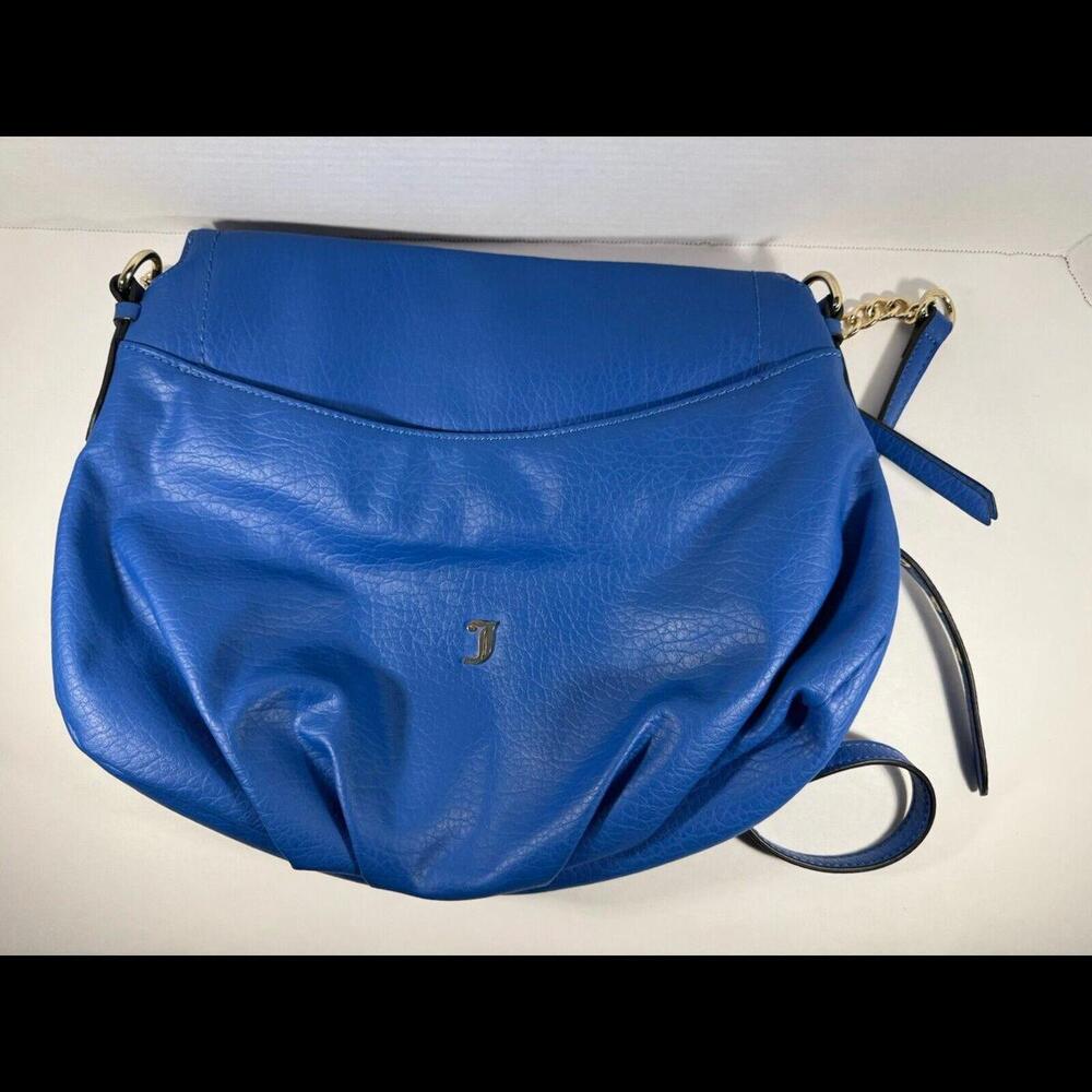 Juicy Couture Blue Pebbled Faux Leather Zip/Snap 2-Compartment Crossbody Bag - Picture 4 of 9